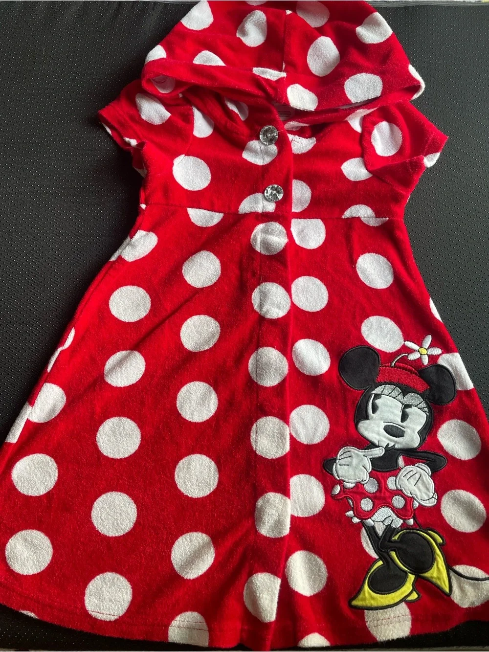 Disney Red and White Polka Dot Minnie Hooded Dress